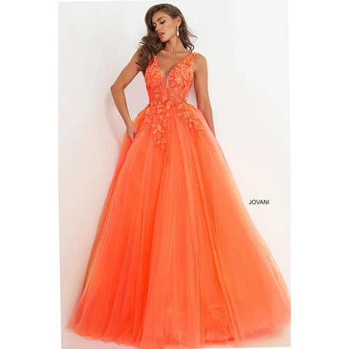 Jovani sales orange dress