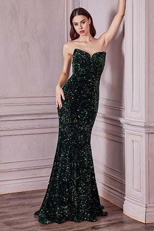 Elnoras Dresses Hollywood Sequin Dress Small / Emerald